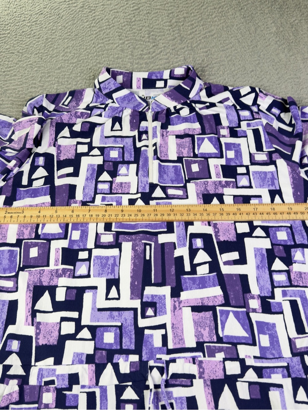 IBKUL Dress Womens Dress XL Purple Geometric Quarter Zip Waist Tie Athletic - Picture 8 of 9